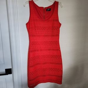 Guess crochet knit mini orange dress